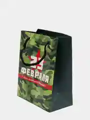 Зеленый пакет подарочный, 18*23*10 см