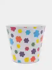 Белый горшок цветочный пластиковый 1 литр