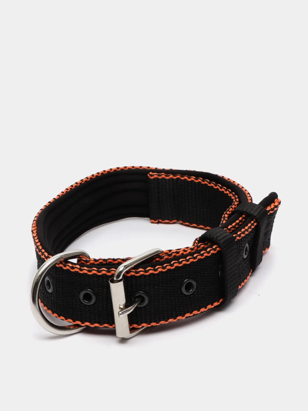 Черный ошейник капроновый для собак "Strong Dog" Regular Premium, 35мм