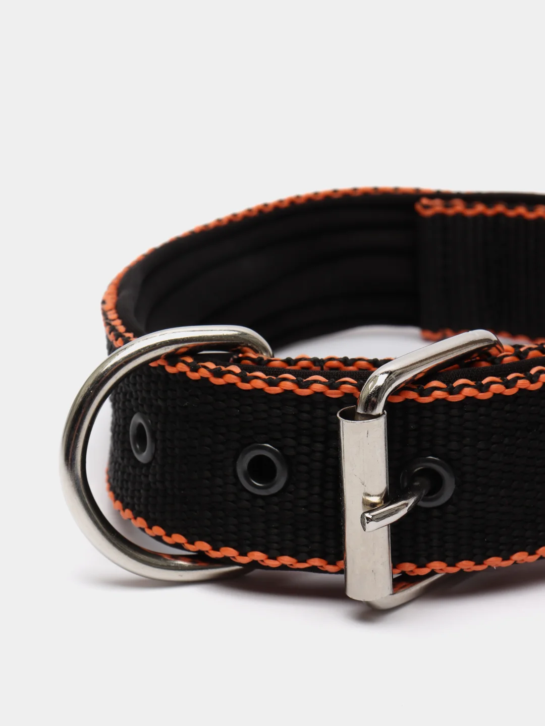 Черный ошейник капроновый для собак "Strong Dog" Regular Premium, 35мм