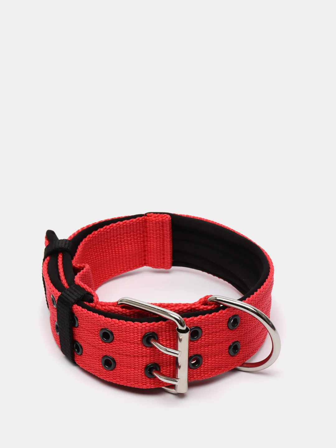 Красный ошейник для собак капроновый "Strong Dog" Regular Premium, 45мм