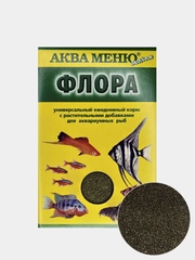 Корм АКВА МЕНЮ Флора 30гр.(гранулы) для аквариумных рыб с растительными добавками