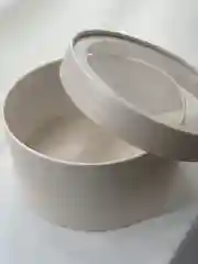 Коралловый меланж подарочная круглая коробка с прозрачной крышкой