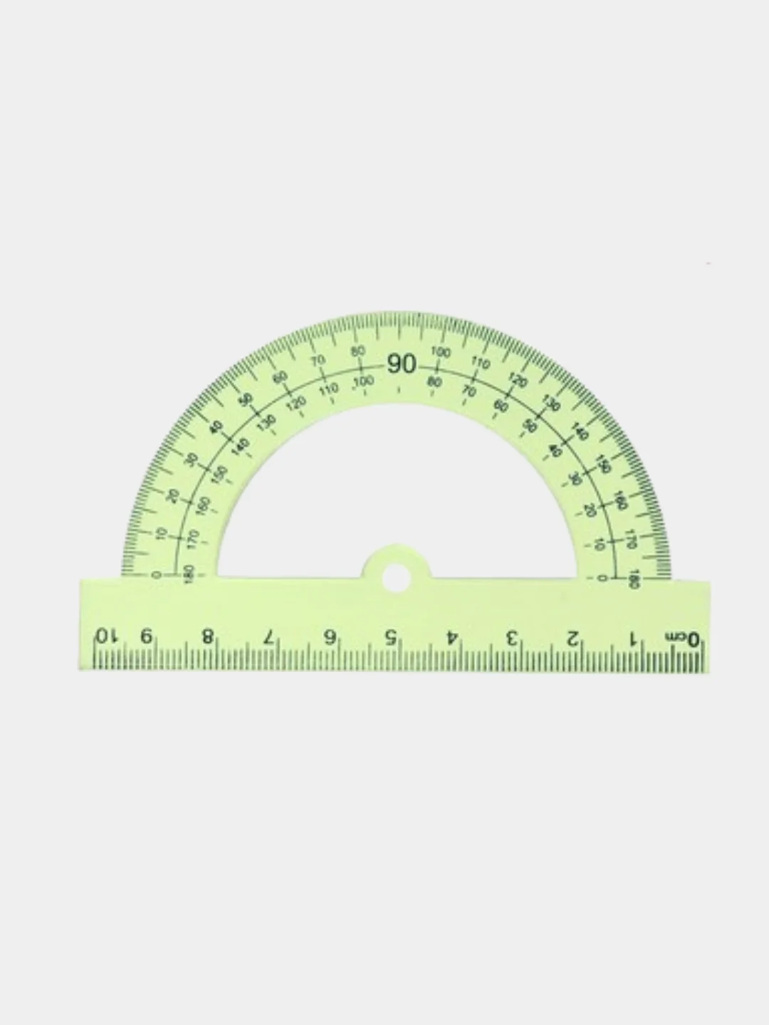Прозрачный транспортир 180*/10 см  4 цвета
