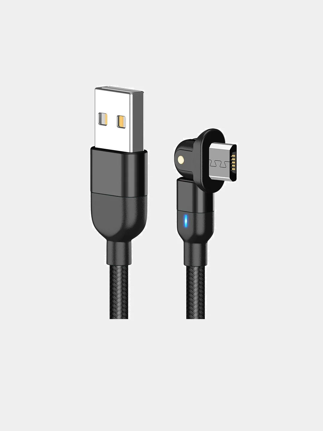 Черный кабель с быстрой зарядкой 3А для телефона Lightning/micro-USB/Type-C