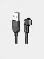 Черный кабель с быстрой зарядкой 3А для телефона Lightning/micro-USB/Type-C