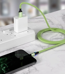 Кабель силиконовый 3.0A Type-C, Micro-USB, Lightning, магнитный, быстрая зарядка