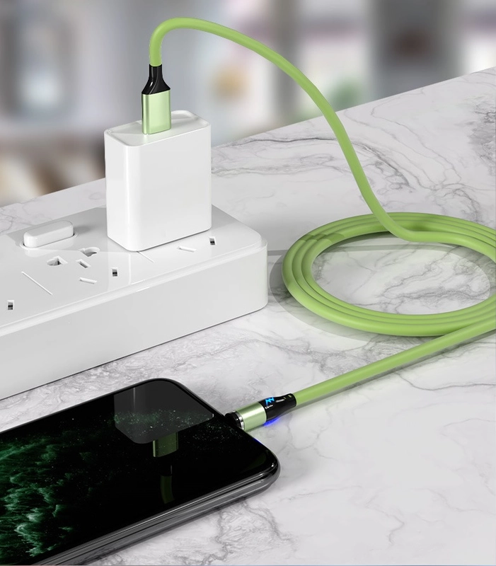 Кабель силиконовый 3.0A Type-C, Micro-USB, Lightning, магнитный, быстрая зарядка