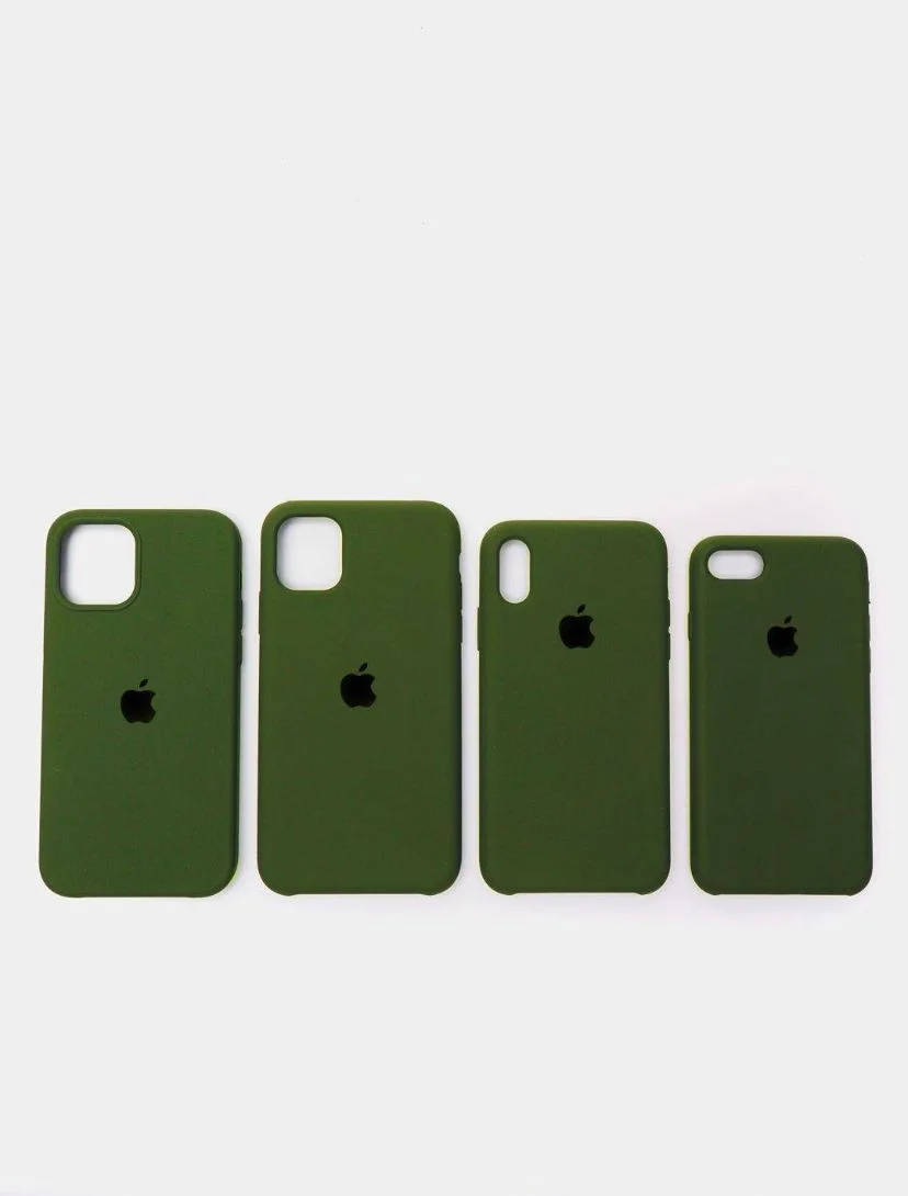 Зелёный хаки чехол Silicone Case на iphone 11/ 11pro/ 11 pro max/ 12, 12pro/13/13pro/13pro max