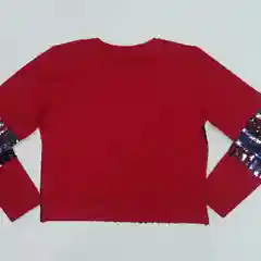 Красный джемпер с пайетками