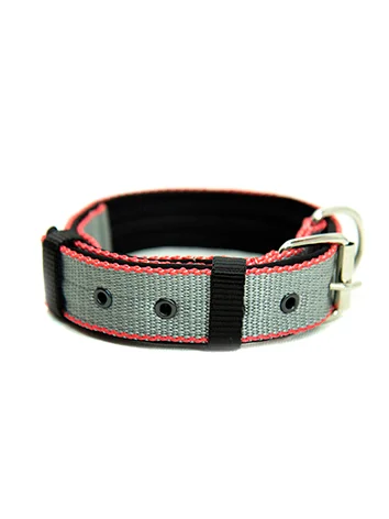 Серый ошейник капроновый для собак "Strong Dog" Regular Premium, 35мм
