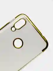 Золотой xiaomi Redmi 7, Сяоми Редми 7 чехол прозрачный силиконовый с глянцевой рамкой