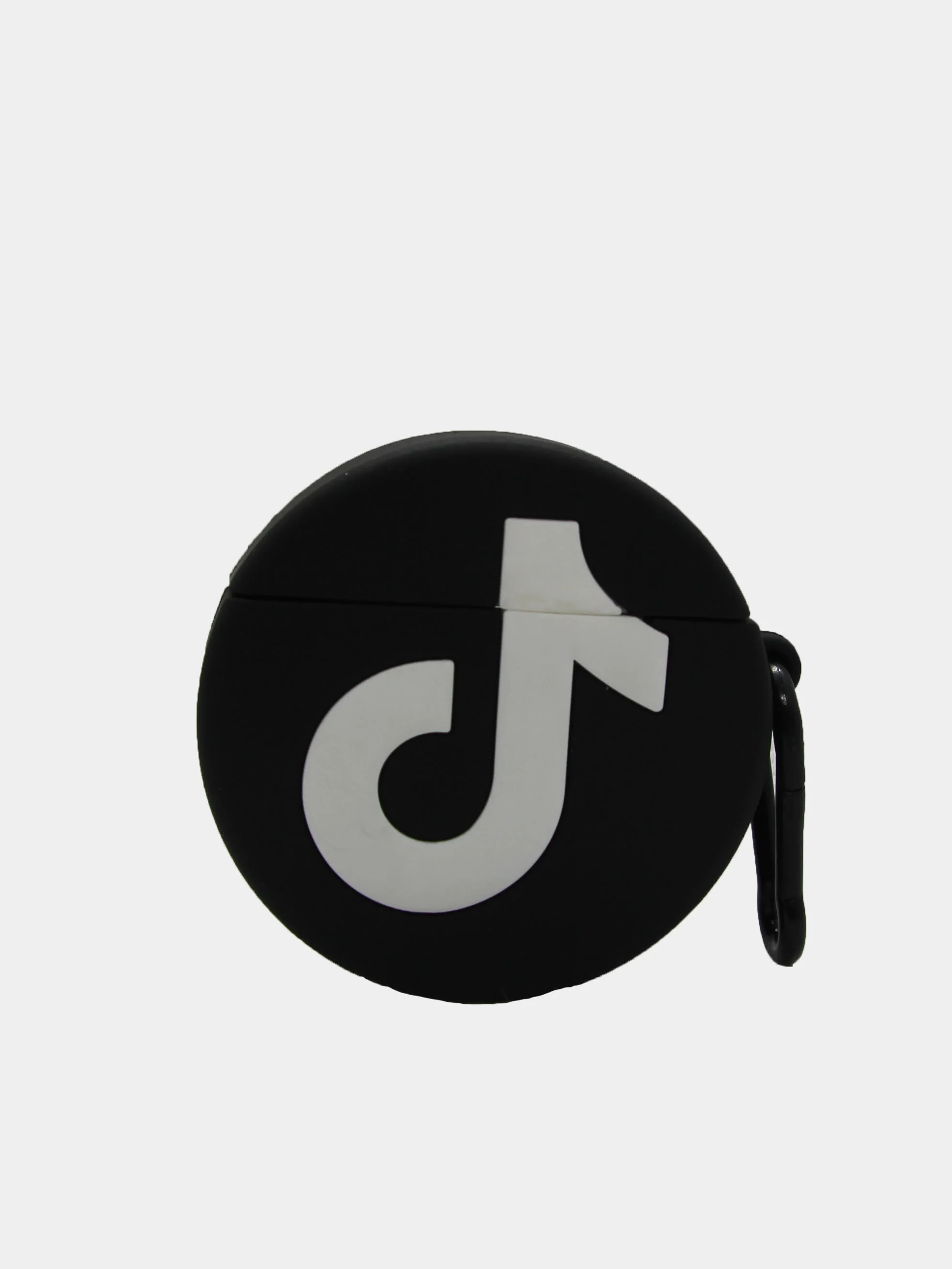 Черный чехол AirPods, силиконовый, с карабином