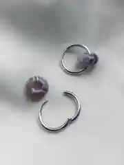 Серьги бублики/ конго/ кольца с натуральным аметистом в серебре