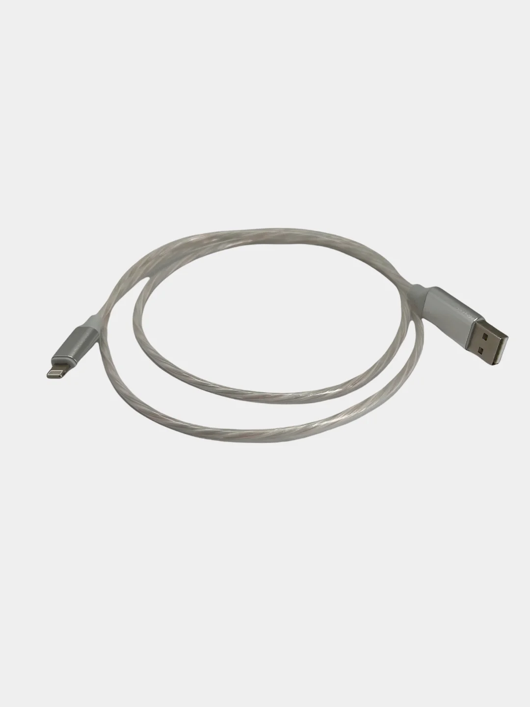 Белый cветящийся USB-кабель для зарядки телефона