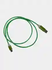 Зеленый cветящийся USB-кабель для зарядки телефона