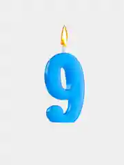 Голубой свеча в торт на шпажке, 4 вида, цифра: 0, 1, 2, 3, 4, 5, 6, 7, 8, 9, 4.5 х 2.5 см