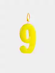 Желтый свеча в торт на шпажке, 4 вида, цифра: 0, 1, 2, 3, 4, 5, 6, 7, 8, 9, 4.5 х 2.5 см