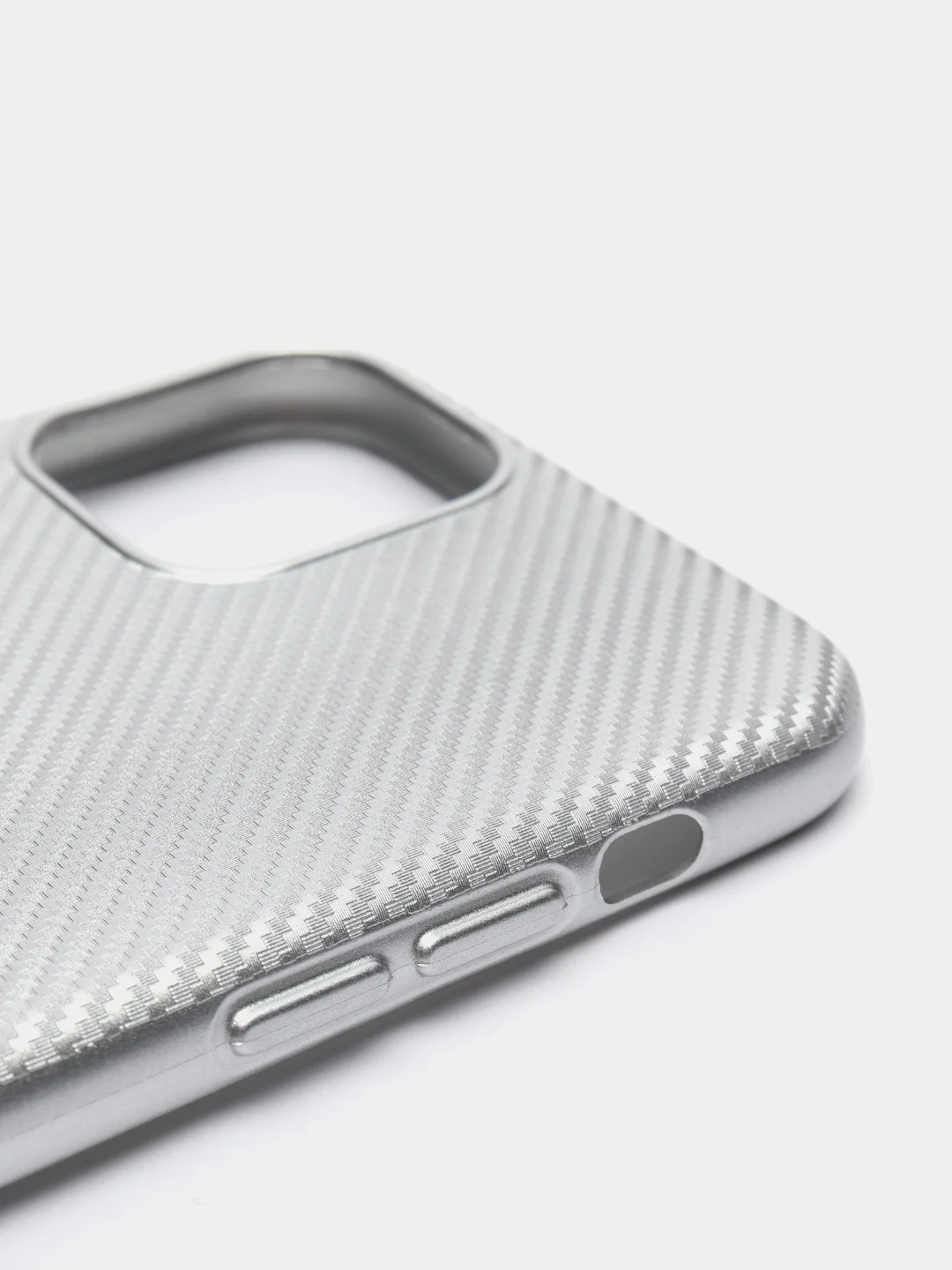 Серебряный силиконовый карбоновый чехол на iPhone 6, 6S / 7, 8 / 7 Plus, 8 Plus / X, XS / XR / XS Max / 11 / 11 Pro