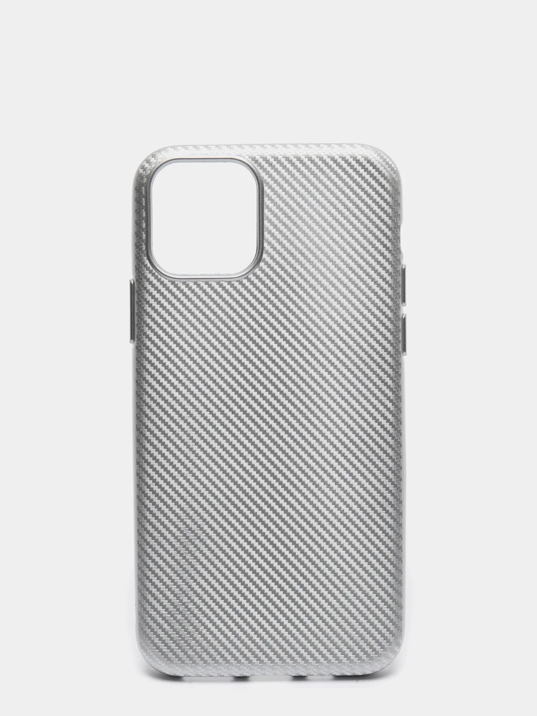 Серебряный силиконовый карбоновый чехол на iPhone 6, 6S / 7, 8 / 7 Plus, 8 Plus / X, XS / XR / XS Max / 11 / 11 Pro