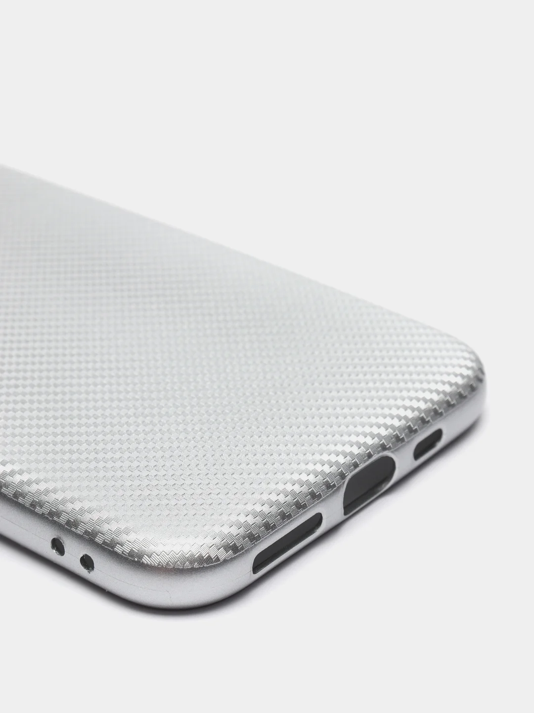 Серебряный силиконовый карбоновый чехол на iPhone 6, 6S / 7, 8 / 7 Plus, 8 Plus / X, XS / XR / XS Max / 11 / 11 Pro
