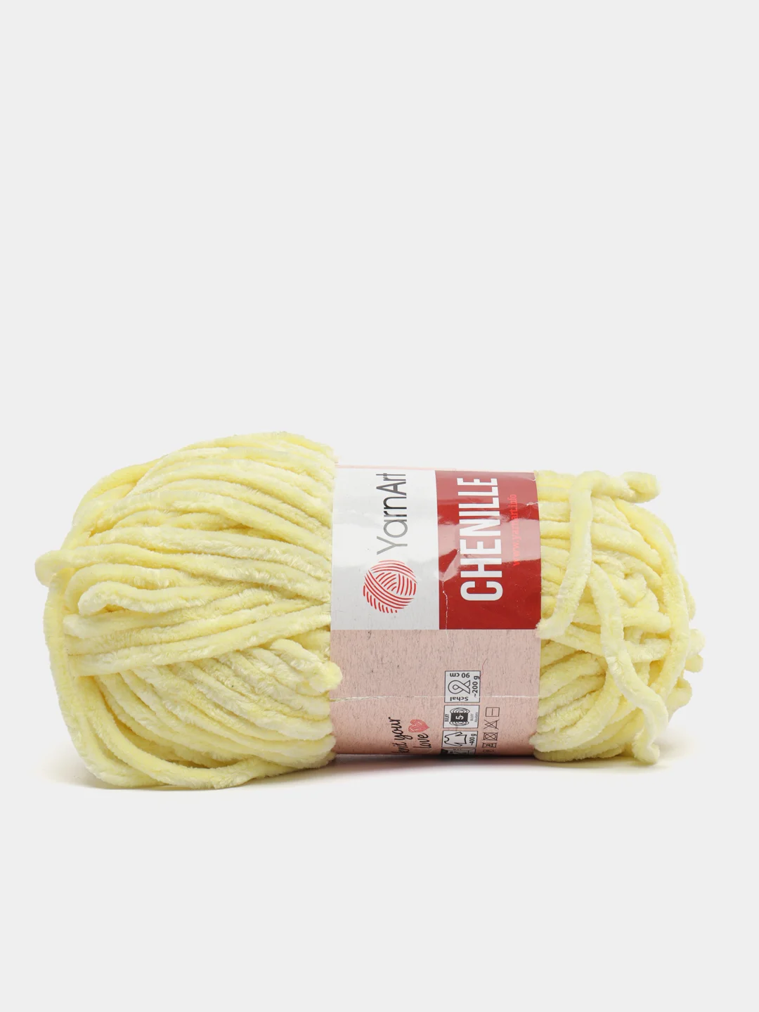 Светло-жёлтый пряжа плюшевая YarnArt Chenille