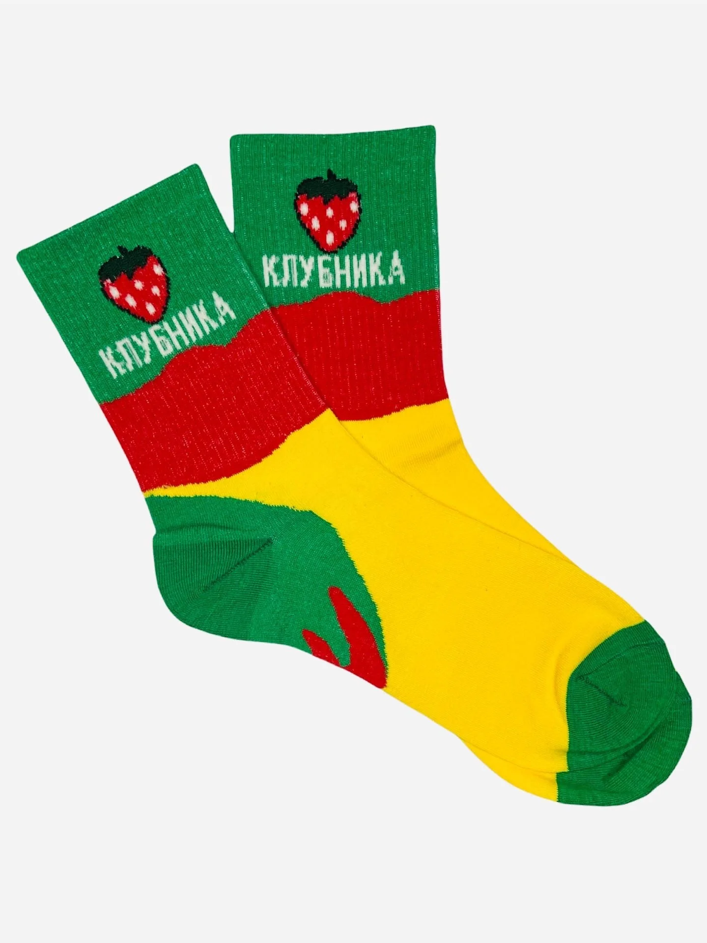 Багровый носки с принтом "Фрукты"
