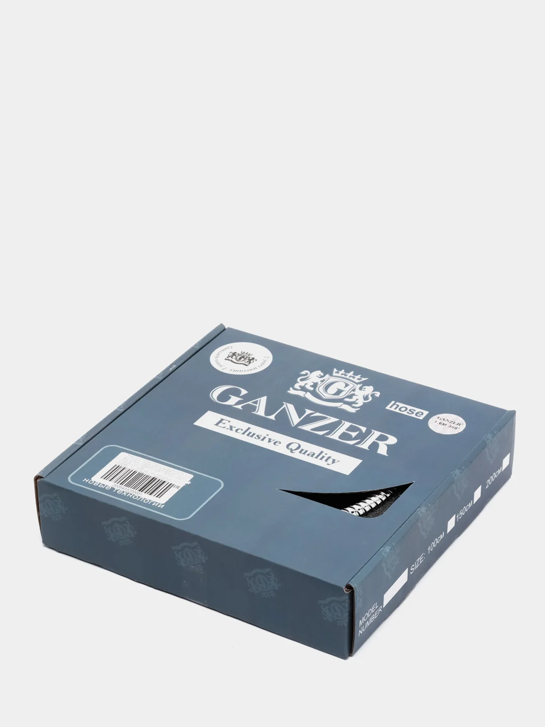 Ganzer шланг для душа 1,6 м LUX Strong, растягивающийся, защита от перекручивания, хром