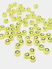 Желтый бусины со смайликами, для плетения браслетов, бисер смайлики