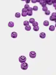 Фиолетовый бусины со смайликами, для плетения браслетов, бисер смайлики