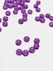 Фиолетовый бусины со смайликами, для плетения браслетов, бисер смайлики