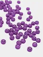 Фиолетовый бусины со смайликами, для плетения браслетов, бисер смайлики