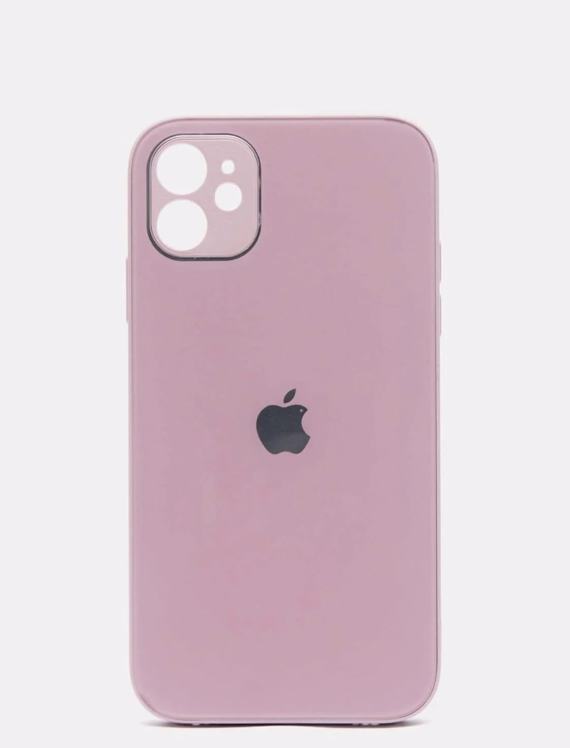 Пудровый защитный стеклянный чехол для iphone 12Pro Max 6.7 с яблоком