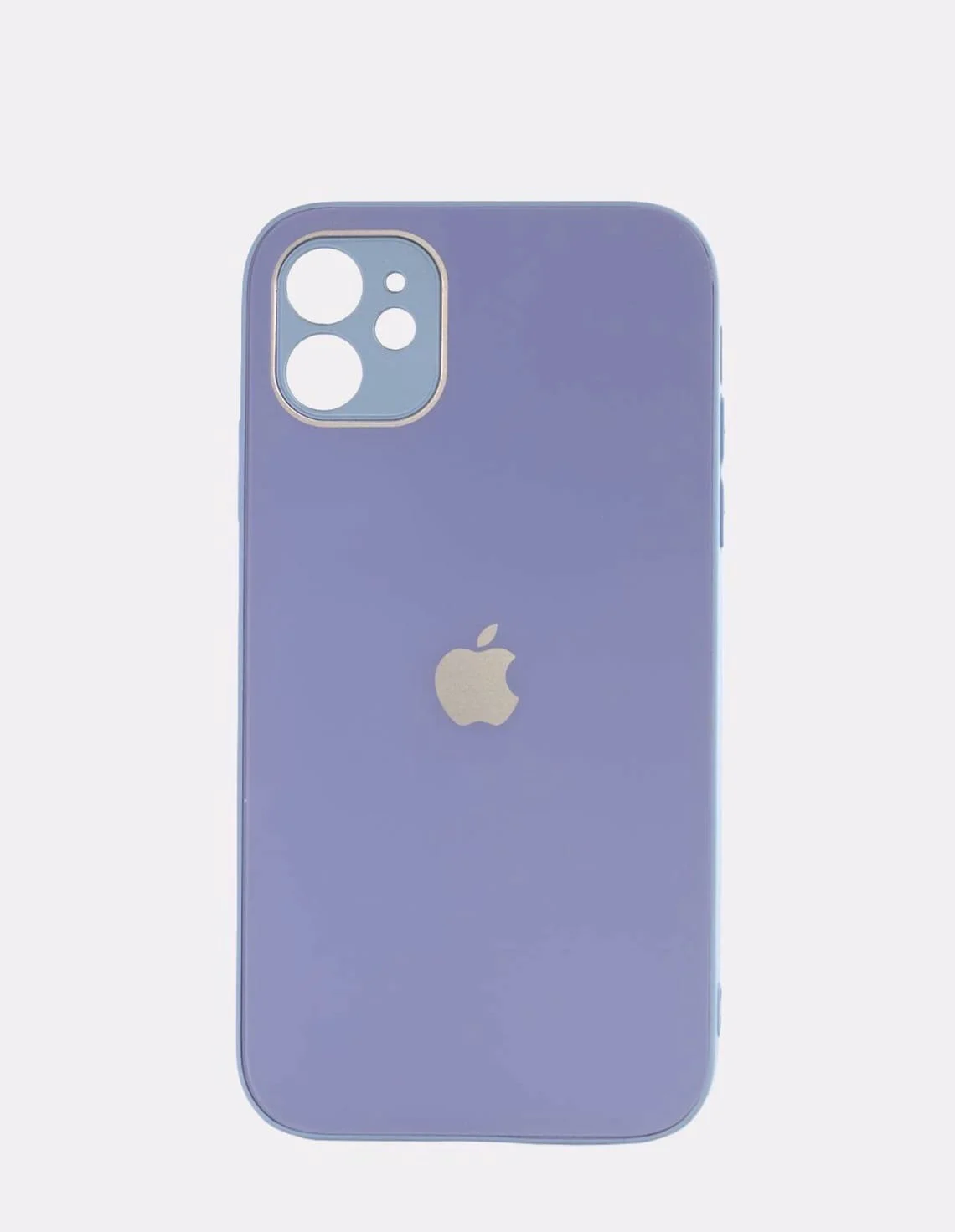 Синий меланж защитный стеклянный чехол для iphone 12Pro Max 6.7 с яблоком