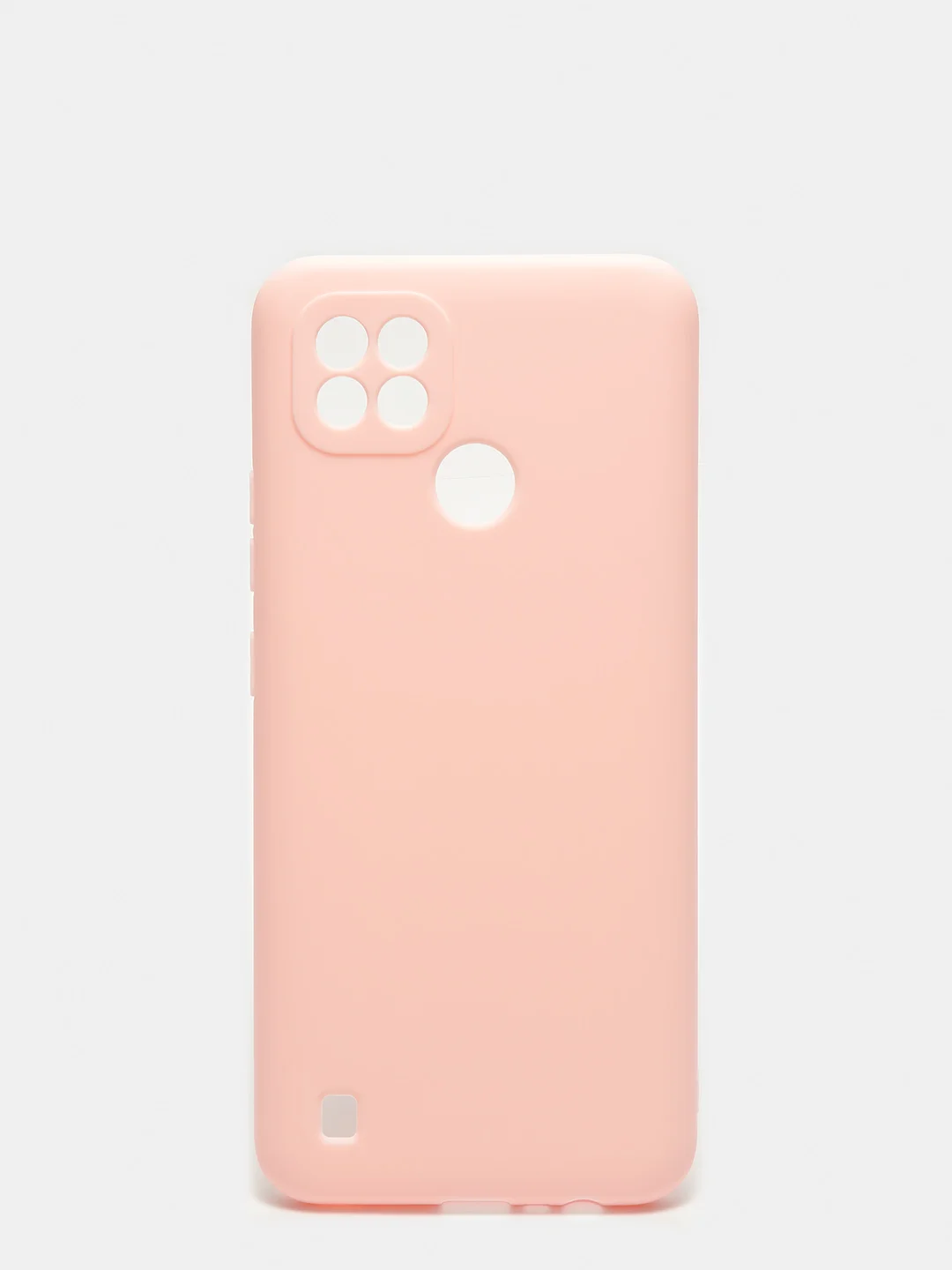 Розовый чехол силиконовый для Realme C21 ( Реалми С21) с защитой камеры