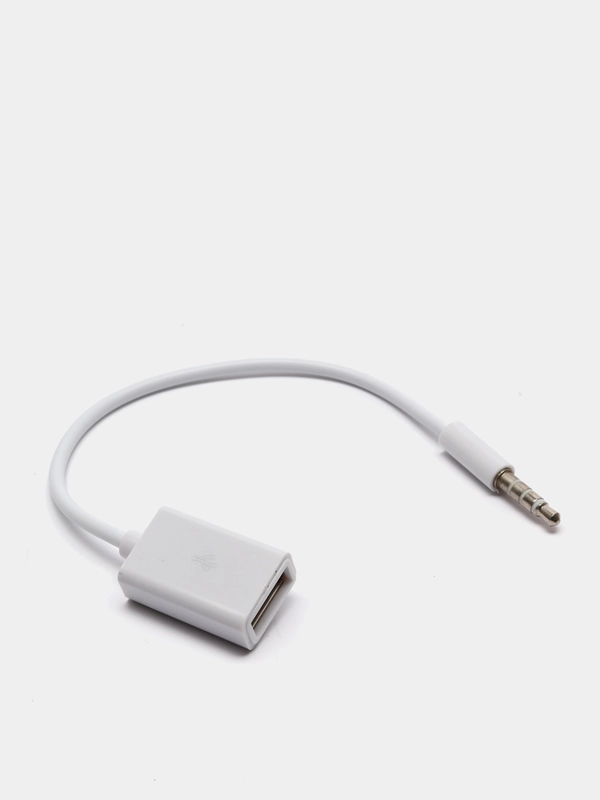 Кабель для автомагнитолы OTG - 3.5 Jack 0,14 м. USB (мама) 3.5 Jack (папа)
