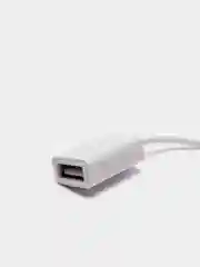 Белый кабель для автомагнитолы OTG - 3.5 Jack 0,14 м. USB (мама) 3.5 Jack (папа)