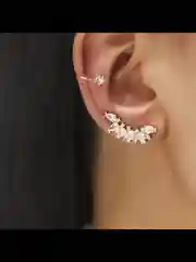 Бежевый серьги, каффы, цвет золотой