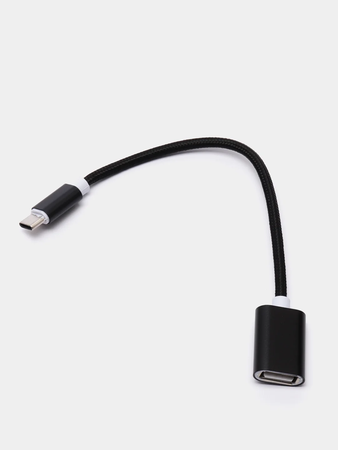 Черный otg переходник с Type-C на USB, отг, адаптер, юсб для телефона и планшета