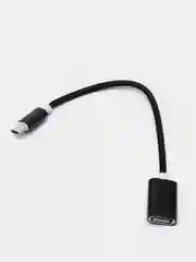 Черный otg переходник с Type-C на USB, отг, адаптер, юсб для телефона и планшета