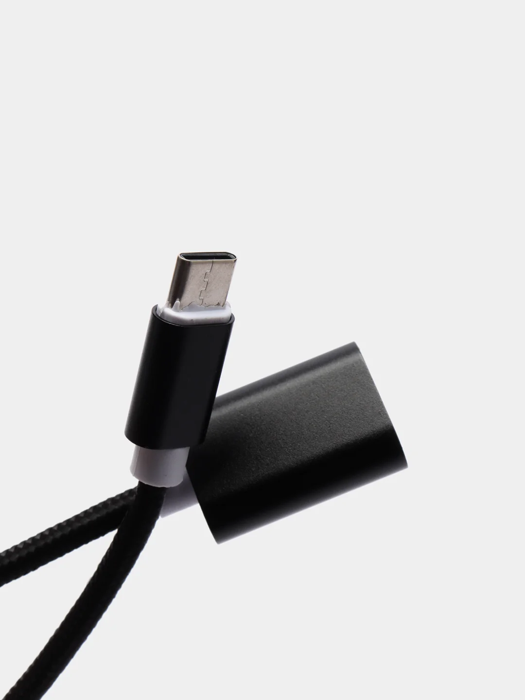 Черный otg переходник с Type-C на USB, отг, адаптер, юсб для телефона и планшета