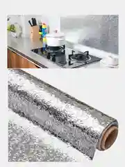 Серебряный самоклеящаяся пленка фольга / Жироотталкивающая от брызг и жира на кухни