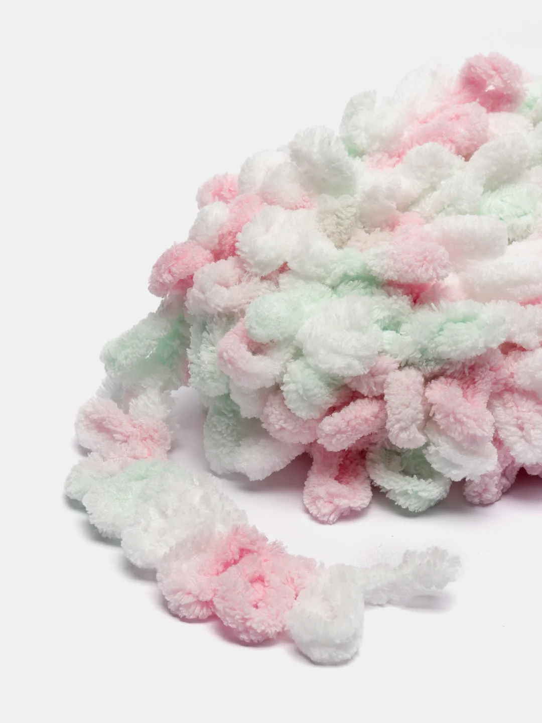 Мятный пряжа Alize Puffy Color, петельки, 5 штук, микрополиэстер