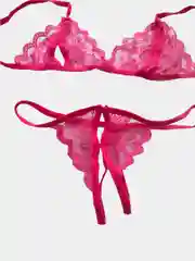 Фуксия комплект эротического белья, кружевной