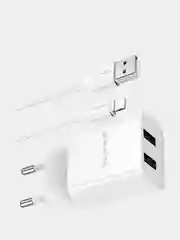 Белый сетевое зарядное устройство с кабелем Lightning 8-pin СЗУ Borofone BA53A