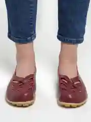 Багровый балетки женские из натуральной кожи, 4 цвета
