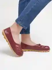 Багровый балетки женские из натуральной кожи, 4 цвета