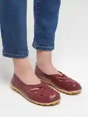 Багровый балетки женские из натуральной кожи, 4 цвета