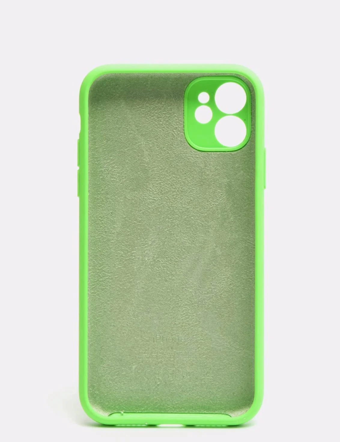 Салатовый силиконовый защитный чехол iphone 12 Pro Max с закрытым низом