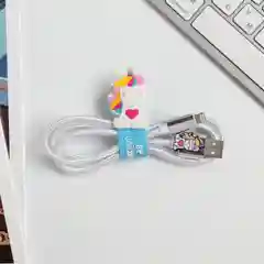 Набор: держатель для провода и кабель USB lightning "Единорог особенный", 1 м